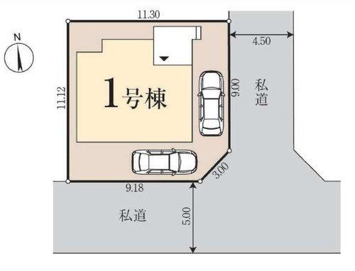 【Livele Garden.S】東久留米弥生第２の区画図|カースペースは2台分確保。急な来客にも対応できます。普段は自転車やバイクなどの置き場として大活躍。