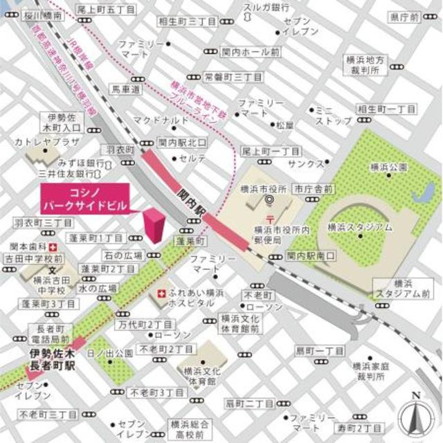 コシノパークサイドビルの地図