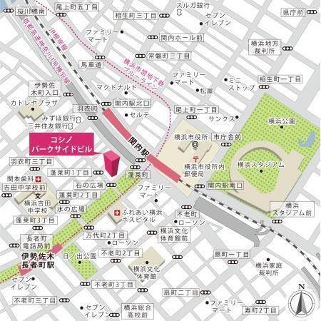 コシノパークサイドビルの地図