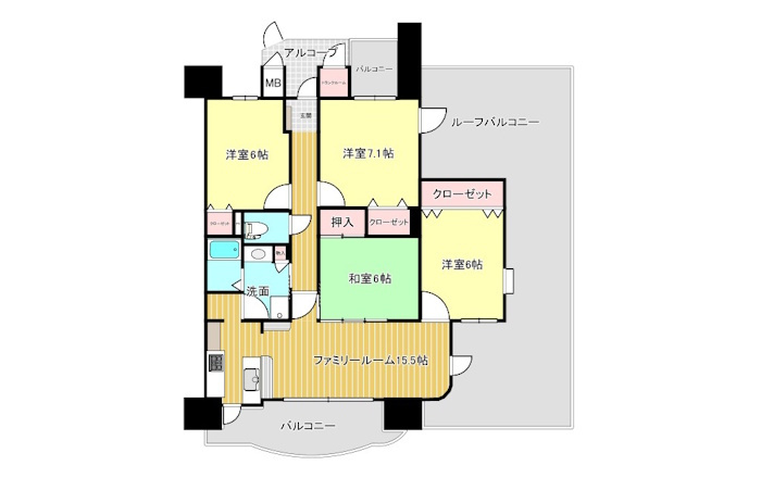 シャトレ愛松岐阜Ⅱ【7階】の間取り