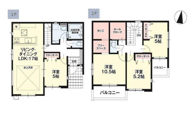 大野城市乙金東1丁目第1-2棟（1号棟）の間取り