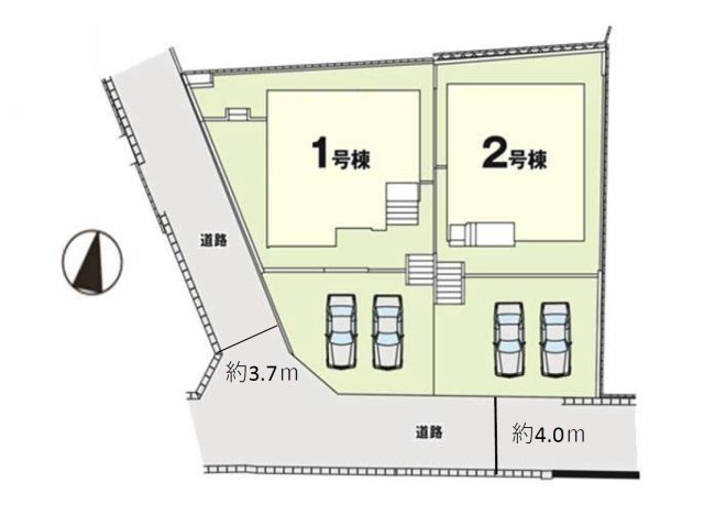 大野城市乙金東1丁目第1-2棟（1号棟）の区画図|配置図（1号棟）