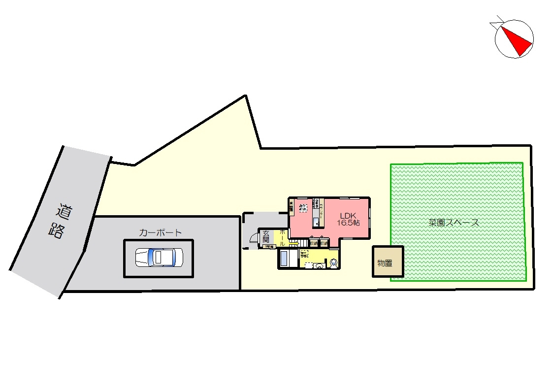 丹波市青垣町山垣の中古一戸建の区画図