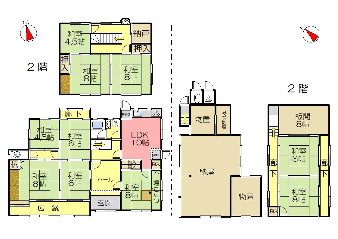 丹波市青垣町稲土の中古一戸建の間取り