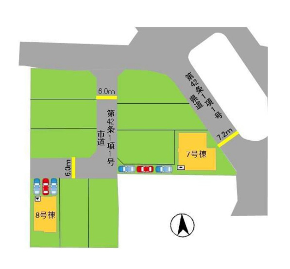 【区画図】 | 糸島市荻浦3丁目1期・平屋　7号棟（全10区画）【仲介手数料無料・0円】 | 区画図です。7号棟