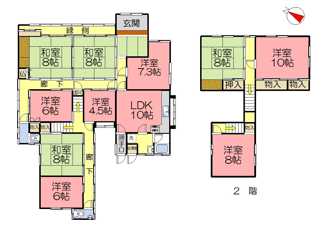 丹波市青垣町西芦田の中古一戸建の間取り