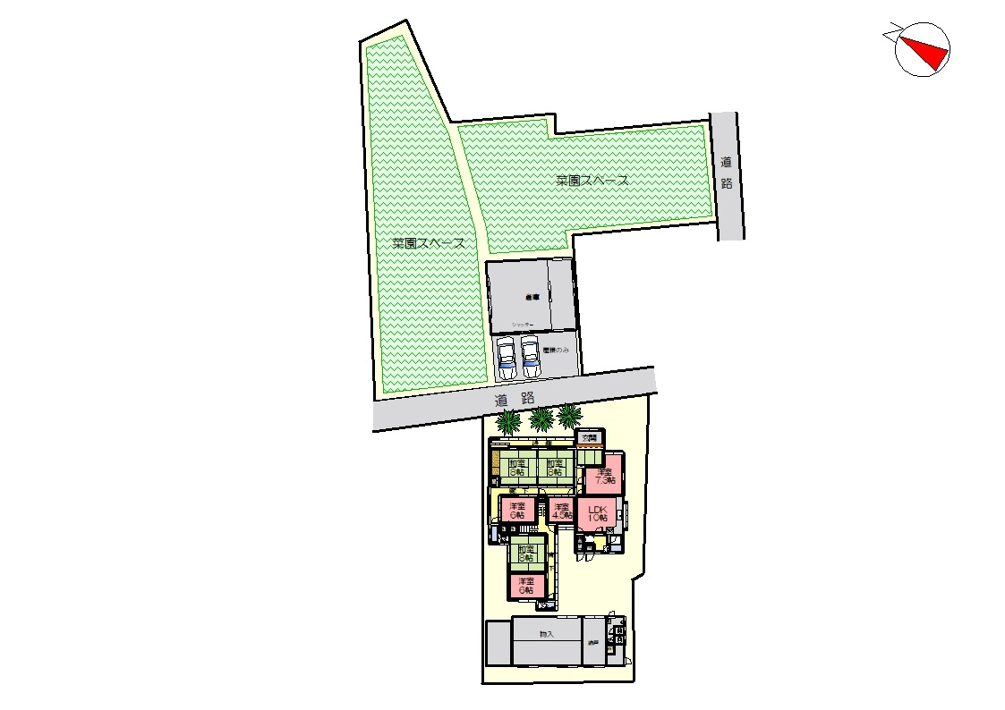 丹波市青垣町西芦田の中古一戸建の区画図
