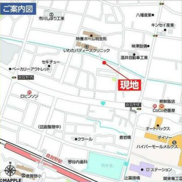 高崎市倉賀野町　１号棟(全２棟)　ハートフルタウン　新築建売分譲の地図