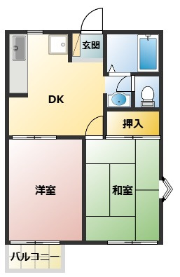 【間取り】 | 使いやすい2DKの間取りです！