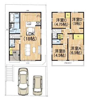 【その他】 | 伏見区醍醐古道町　新築戸建 | ②号地《土地面積：110.72㎡　建物面積：87.77㎡　価格：3898万》