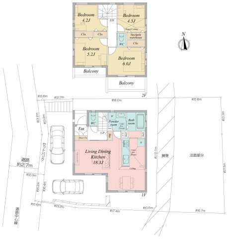 リビング天井高約２．６ｍの開放感～ベルガーデン西富２丁目の画像