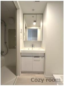 【独立洗面台】 | RJRプレシア江坂駅前 | 朝の支度にも助かる、独立の洗髪洗面化粧台