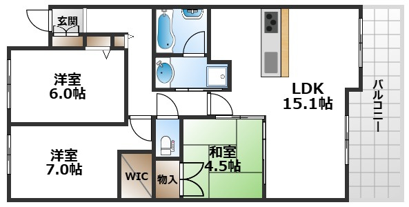 【間取り】 | ディーグラフォート千里中央