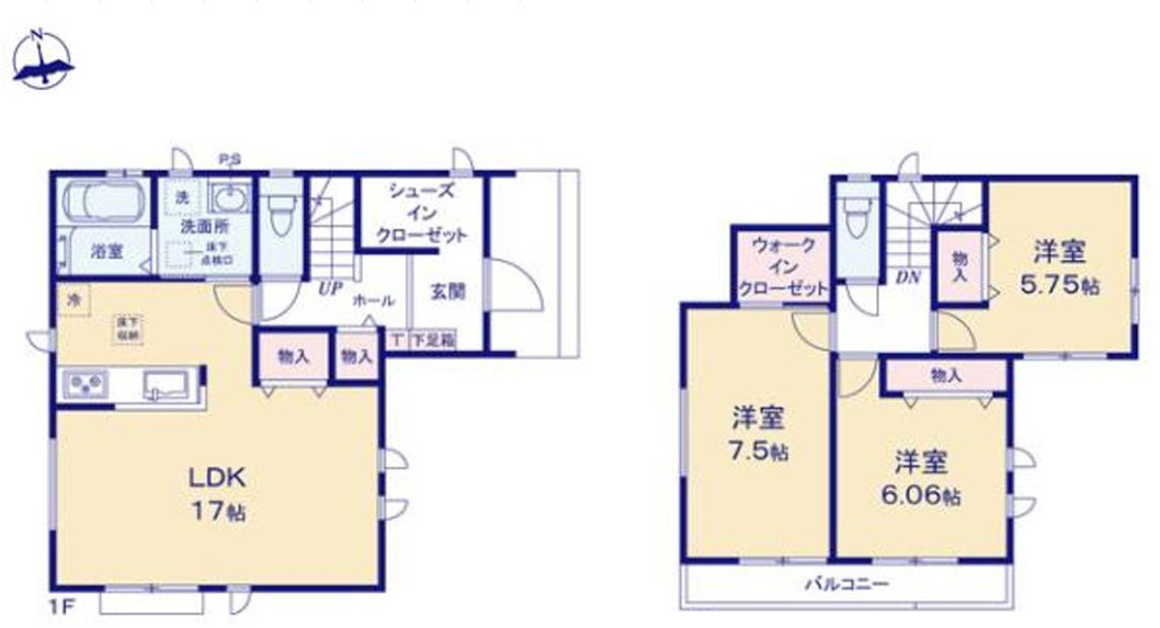 ハートフルタウン鹿沼市栄町1丁目19番　A号棟の間取り