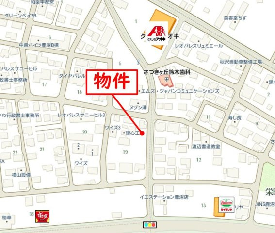 ハートフルタウン鹿沼市栄町1丁目19番　A号棟の地図