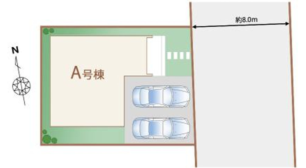 ハートフルタウン鹿沼市栄町1丁目19番　A号棟の区画図|A号棟になります
