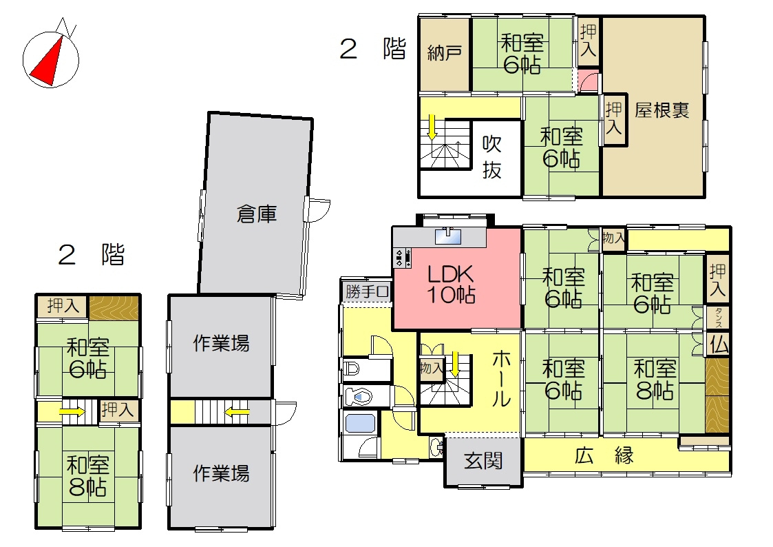 丹波市青垣町小稗の中古一戸建の間取り