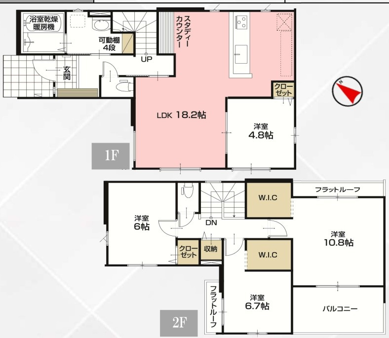 守谷市松ケ丘5期　新築戸建　1号棟の間取り|間取り図です♪
実際の空間の広さや陽当たり、風通しなどは現地でご確認できます♪