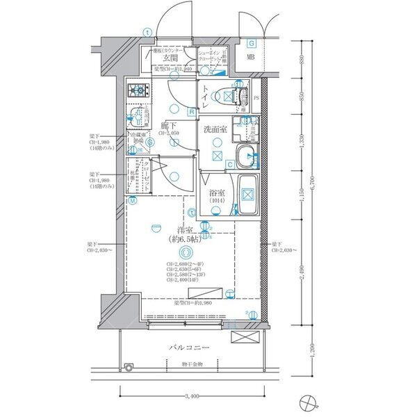 ディアレイシャス東別院Ⅳの間取り