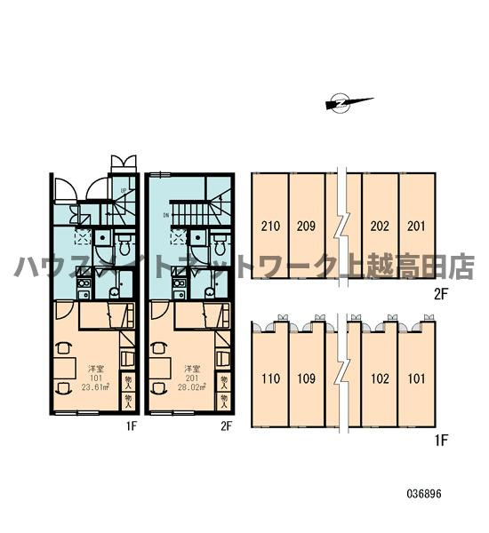 レオパレスミルの区画図|配置図