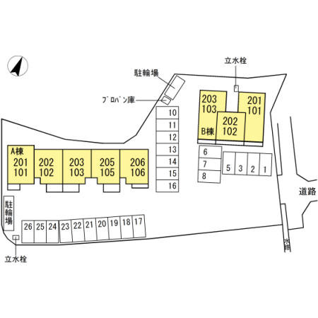 チェリーブロッサム A棟の区画図