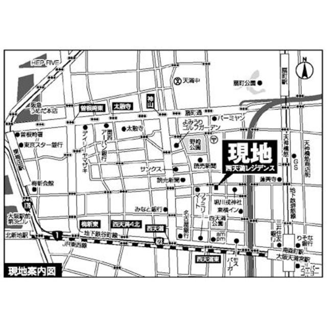 西天満レジデンスの地図