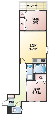 クリエオーレ菱屋東の間取り