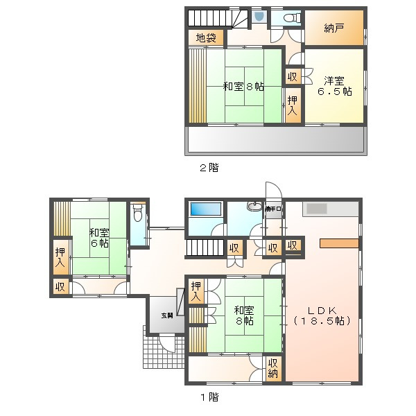 高松市香川町浅野の中古一戸建の間取り