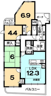 【間取り】 | アンビエント北山通松ヶ崎【角部屋★南向き★４LDK】