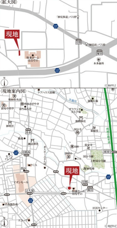 高崎市塚田町　限定１棟　リーブルガーデン　新築建売の地図