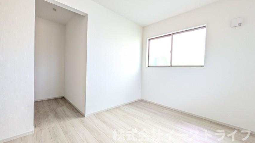 【新築戸建】　いわき市平中神谷1期　全4棟　平屋タイプの子供部屋|7.2帖の洋室です。ウォークインクローゼット付き