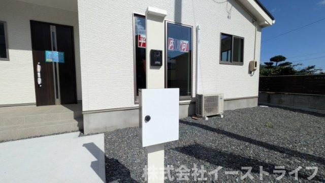 【新築戸建】　いわき市平中神谷1期　全4棟　平屋タイプのセキュリティ|ＴＶモニター付きインターフォンと郵便受け