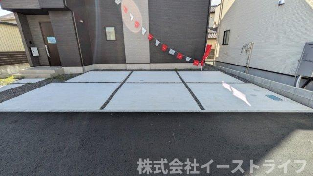 【新築戸建】　いわき市平中神谷1期　全4棟の駐車場|4号棟写真　3台駐車可能（車種による）
