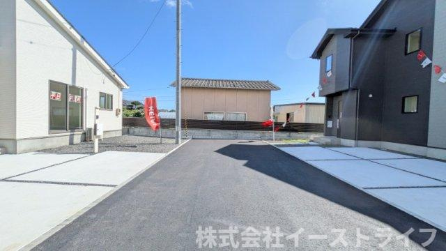 【新築戸建】　いわき市平中神谷1期　全4棟の前面道路含む現地写真|建物前道路です