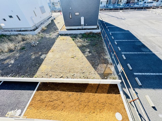 松戸市西馬橋５丁目新築戸建【旭町小学校：7分】の庭|バルコニーより南側眺望