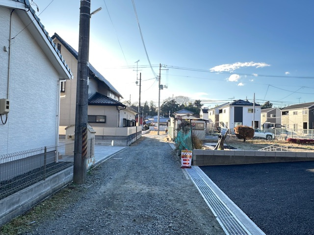 【新築戸建】　いわき市植田町第21の前面道路含む現地写真|南側4ｍ私道