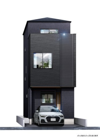 高槻市高垣町新築住宅の外観パース