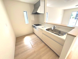 【キッチン】 | 東広島市西条町寺家（寺家駅）全6区画　NO3 | 機能的なシステムキッチン☆プロパンガス