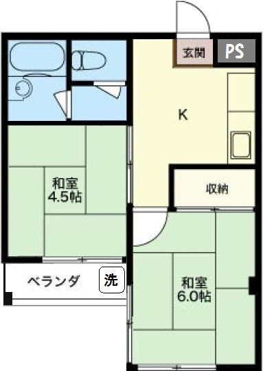 ショーワビルⅡの間取り|駅近！2K。