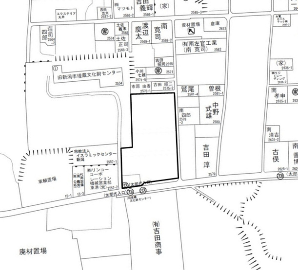 【地図】 | 新潟市北区太郎代　売地　2064坪