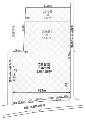 【区画図】 | 新潟市北区太郎代　売地　2064坪
