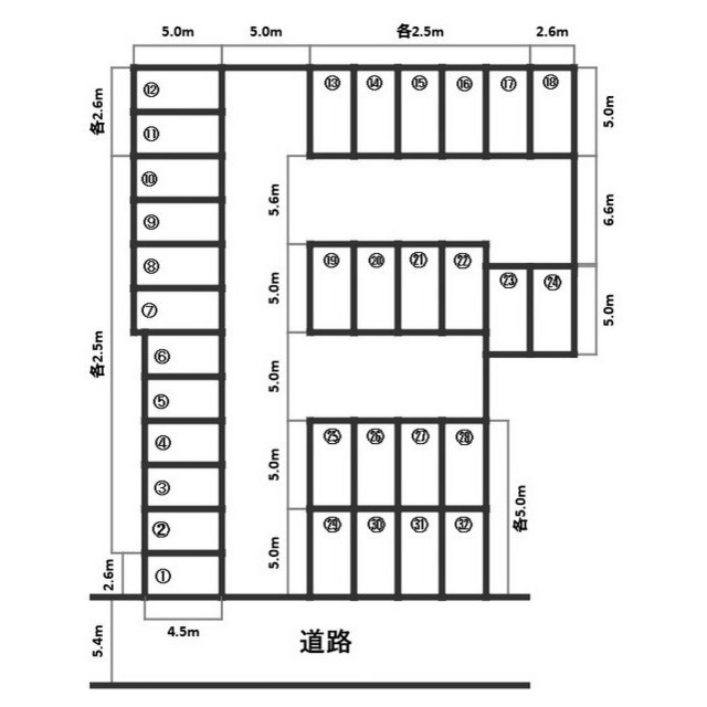 岐阜市鶴舞町１丁目の駐車場の間取り