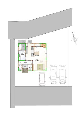 オール電化デザイナーズハウス高松市御厩町建売①の前面道路含む現地写真|前面道路含む現地写真です