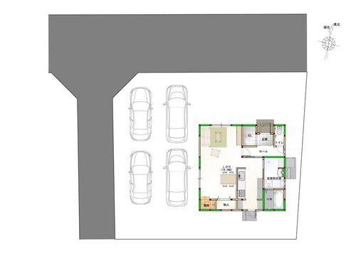 オール電化デザイナーズハウス丸亀市土器町西建売③の前面道路含む現地写真|前面道路含む現地写真です