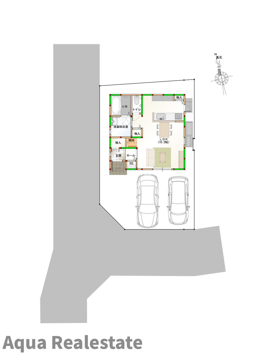 オール電化デザイナーズハウス高松市林町建売⑤の区画図