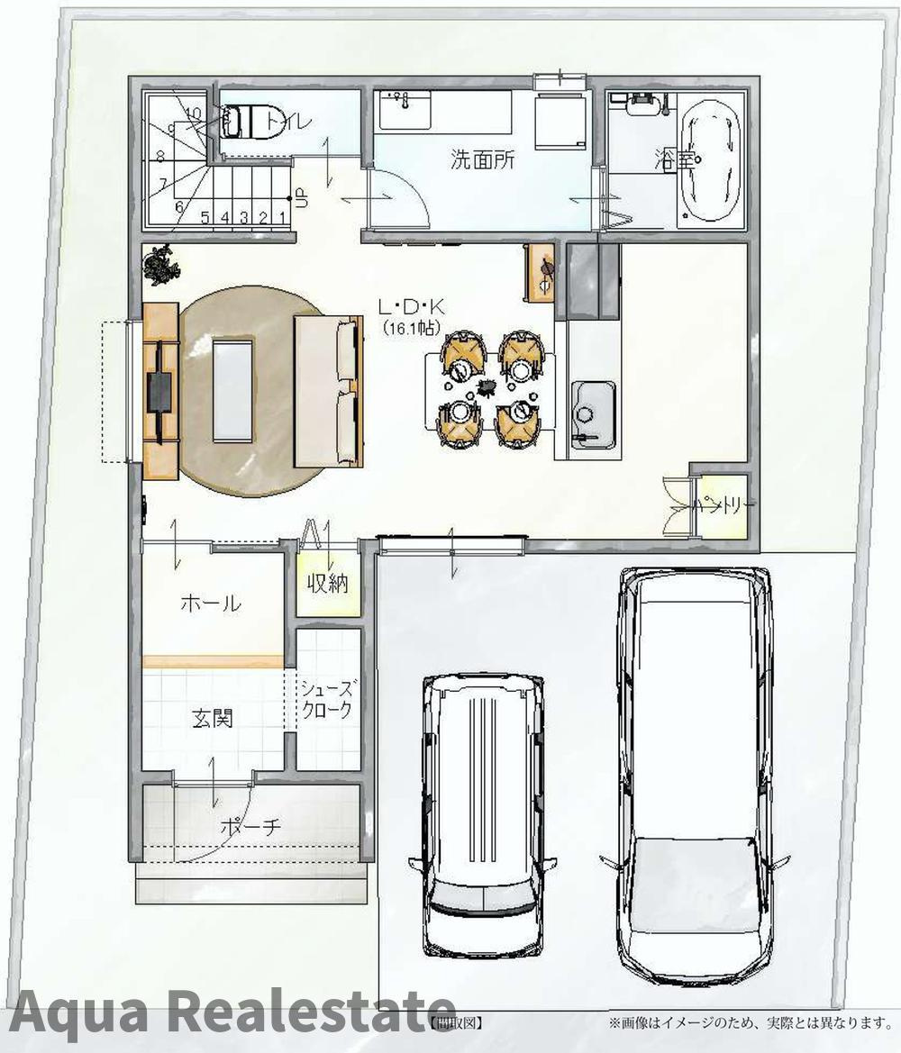 高松市高松町の新築一戸建の区画図