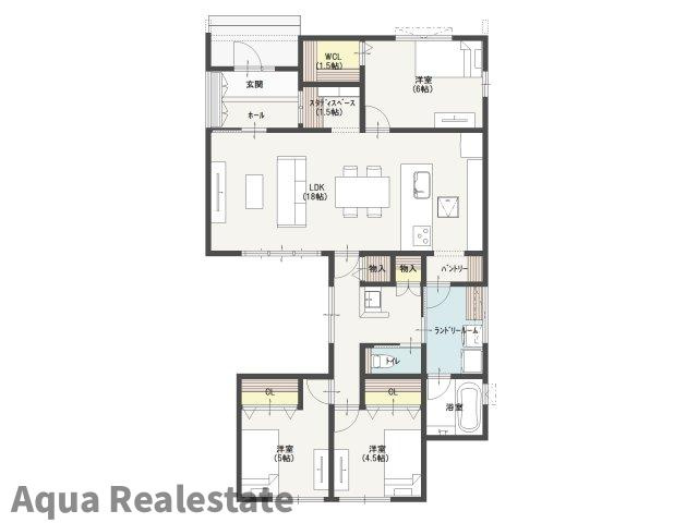 木田郡三木町大字池戸の新築一戸建の間取り