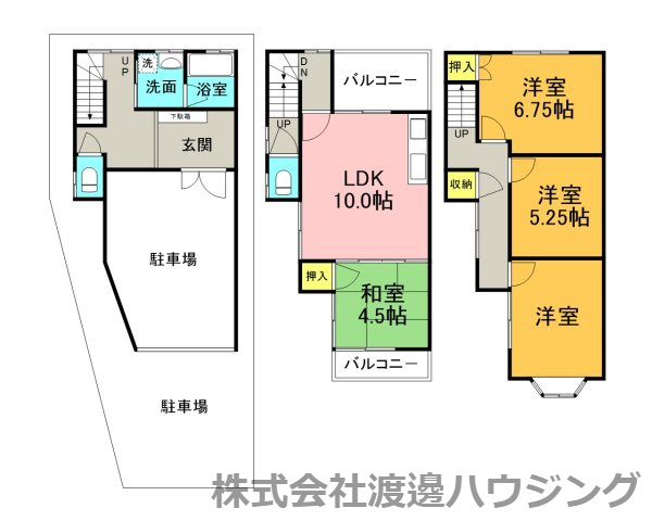 寝屋川市高柳3丁目一戸建の間取り