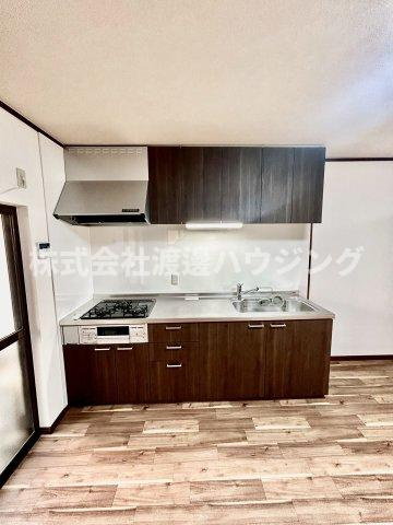 寝屋川市高柳3丁目一戸建のキッチン|3口ガスシステムキッチン
