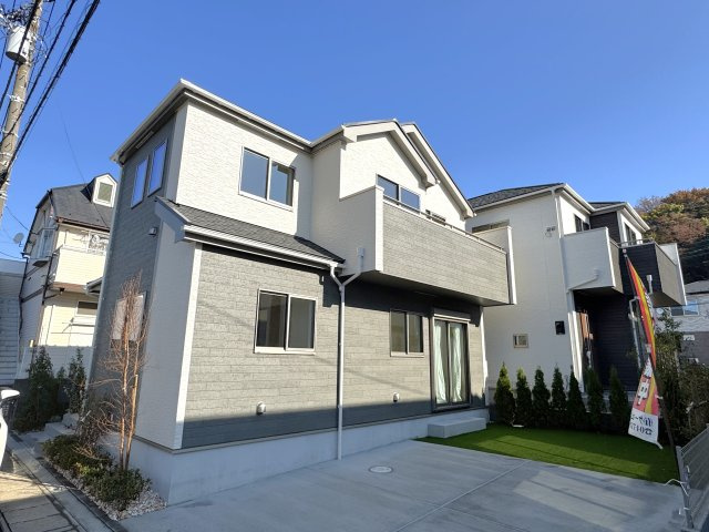 松戸市栗山新築戸建の外観|A号棟外観・完成済み内覧可能です！